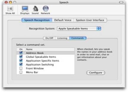 Speakable items in Universal Access